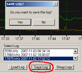 Saving a log
