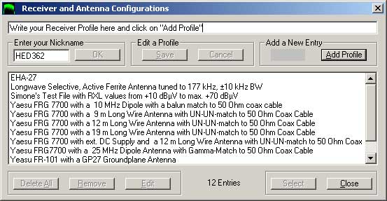 Enter a Receiver Profile