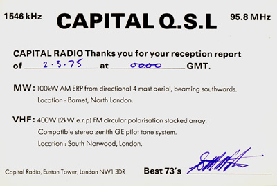 Capital Radio, London England 1975