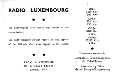 Radio Luxembourg 1962