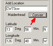 Write the Maidenhead Locator and press Convert