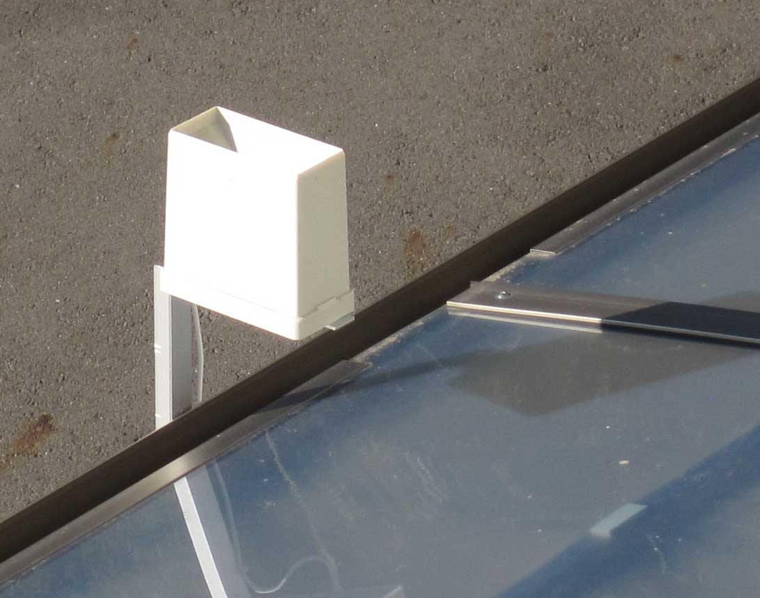 The rain meter unit in its new location