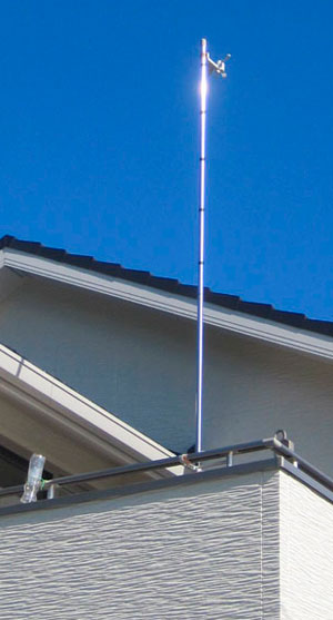 The wind measuring part in its new location